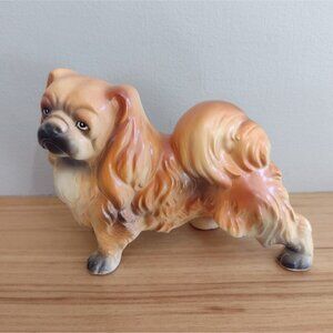 Vintage Norcrest Japan Pekingese Dog Figurine Standing Brown Ceramic